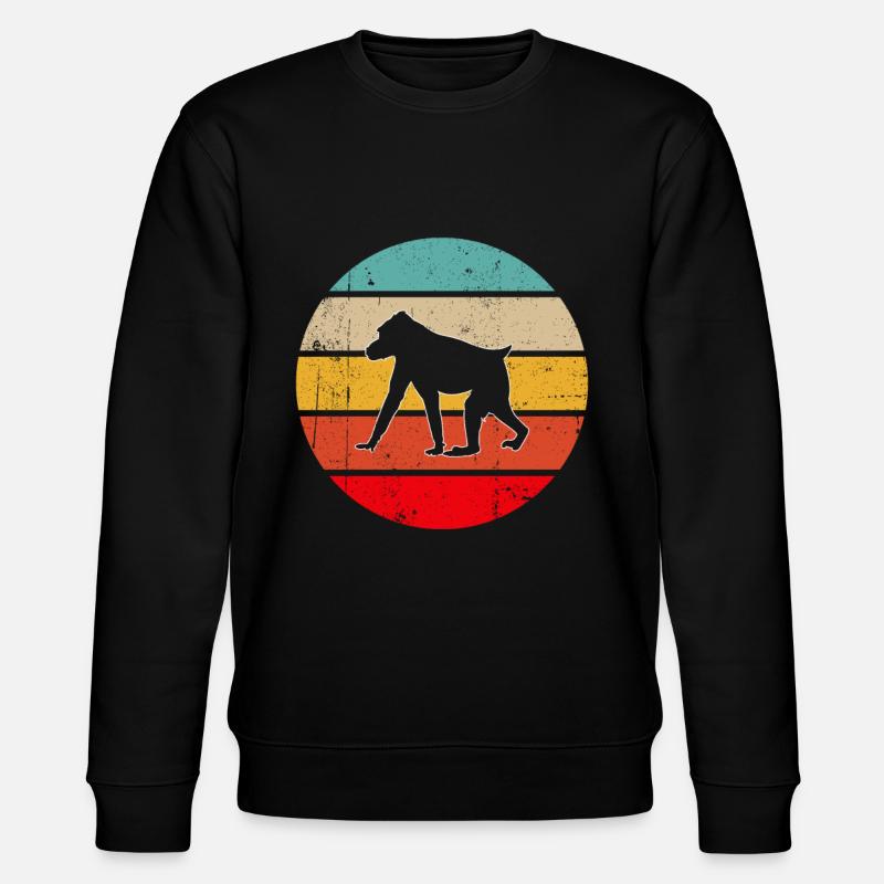 Monkey Retro - Stanley/Stella CHANGER Unisex Organic Sweatshirt - black