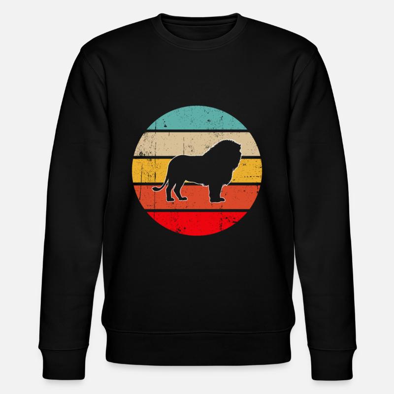 Löwe Retro - Stanley/Stella Unisex Bio-Sweatshirt CHANGER  - Schwarz