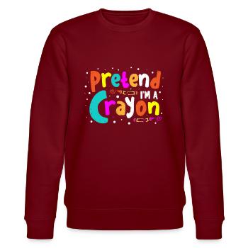 Pretend I'm a - Stanley/Stella CHANGER Unisex Organic Sweatshirt - burgundy - Front - Nik (191cm) & Marisol (170cm)