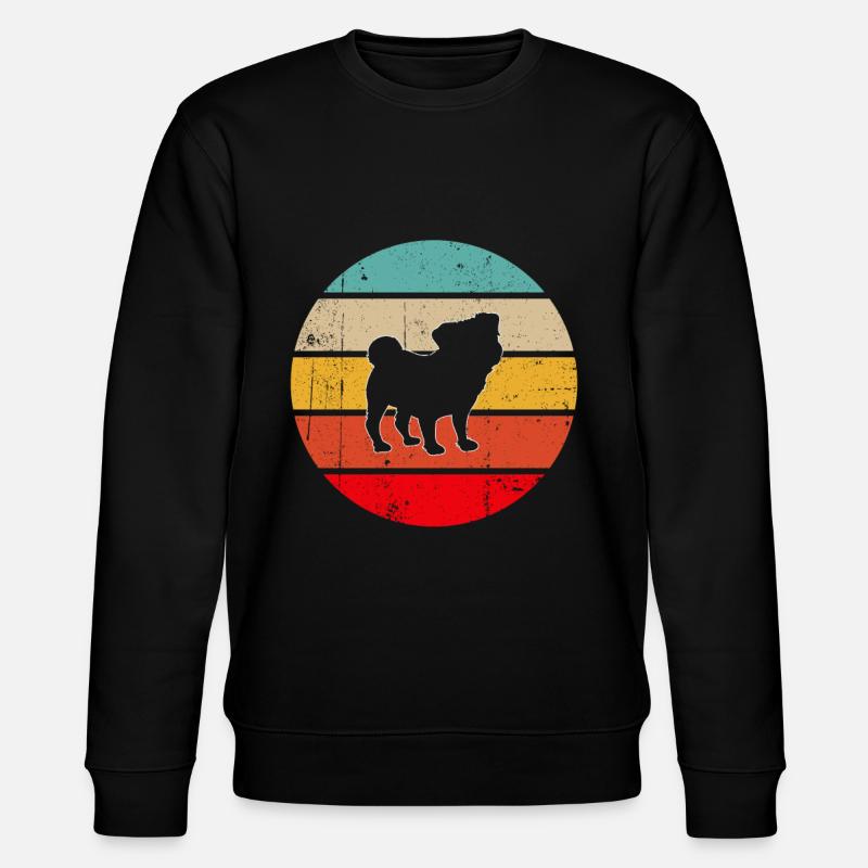 Pug Retro - Stanley/Stella CHANGER Unisex Organic Sweatshirt - black