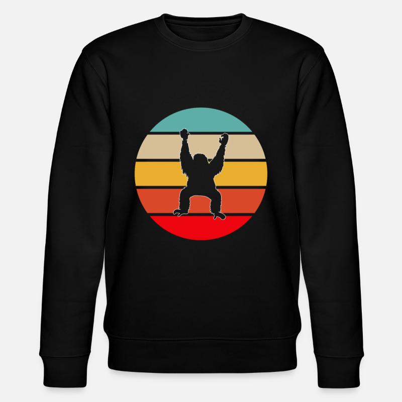 Orangutan Retro - Stanley/Stella CHANGER Unisex Organic Sweatshirt - black