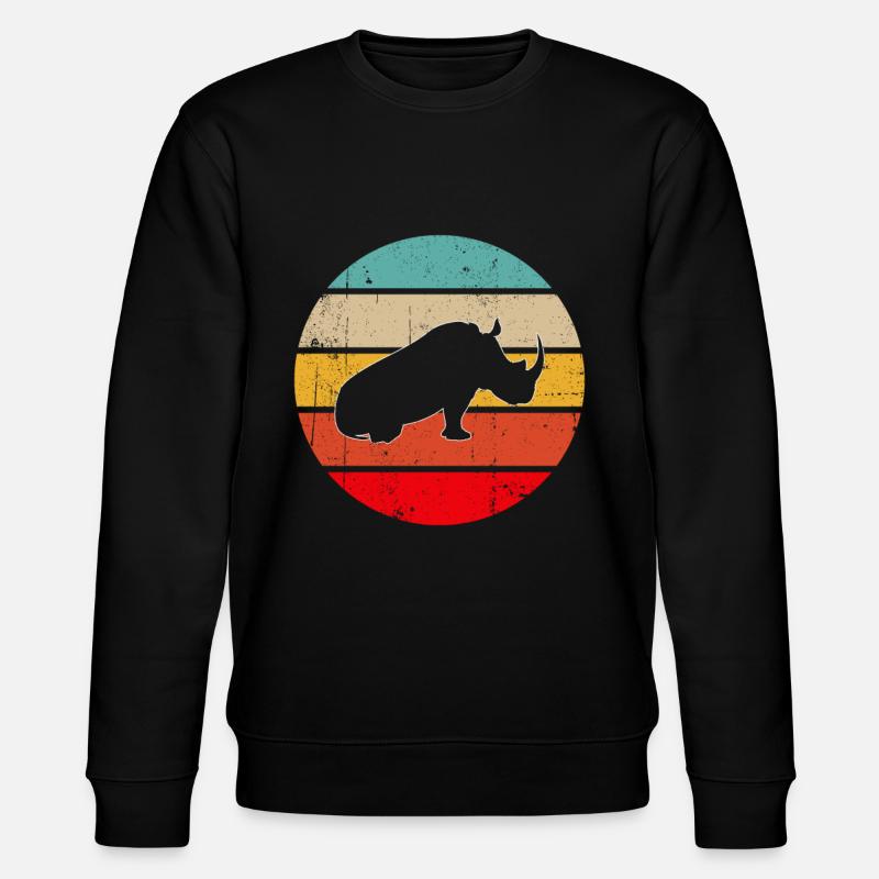 Rhinoceros Retro - Stanley/Stella CHANGER Unisex Organic Sweatshirt - black