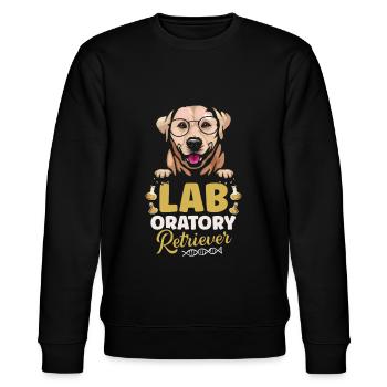 Labor-retriever-wissenschafts-biologie-lehrer-hund - Stanley/Stella Unisex Bio-Sweatshirt CHANGER  - Schwarz - Vorne - Nik (191cm) & Marisol (170cm)
