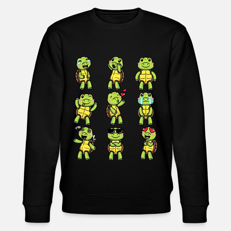 Sea Turtle Emoticon Turtle Lovers - Stanley/Stella CHANGER Unisex Organic Sweatshirt - black