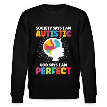 Autismus - Stanley/Stella Unisex Bio-Sweatshirt CHANGER  - Schwarz - Vorne - Nik (191cm) & Marisol (170cm)