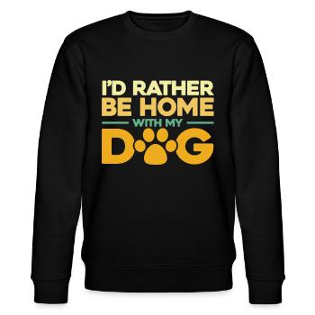 Id Rather Be Home With My Dog - Stanley/Stella Unisex Bio-Sweatshirt CHANGER  - Schwarz - Vorne - Nik (191cm) & Marisol (170cm)