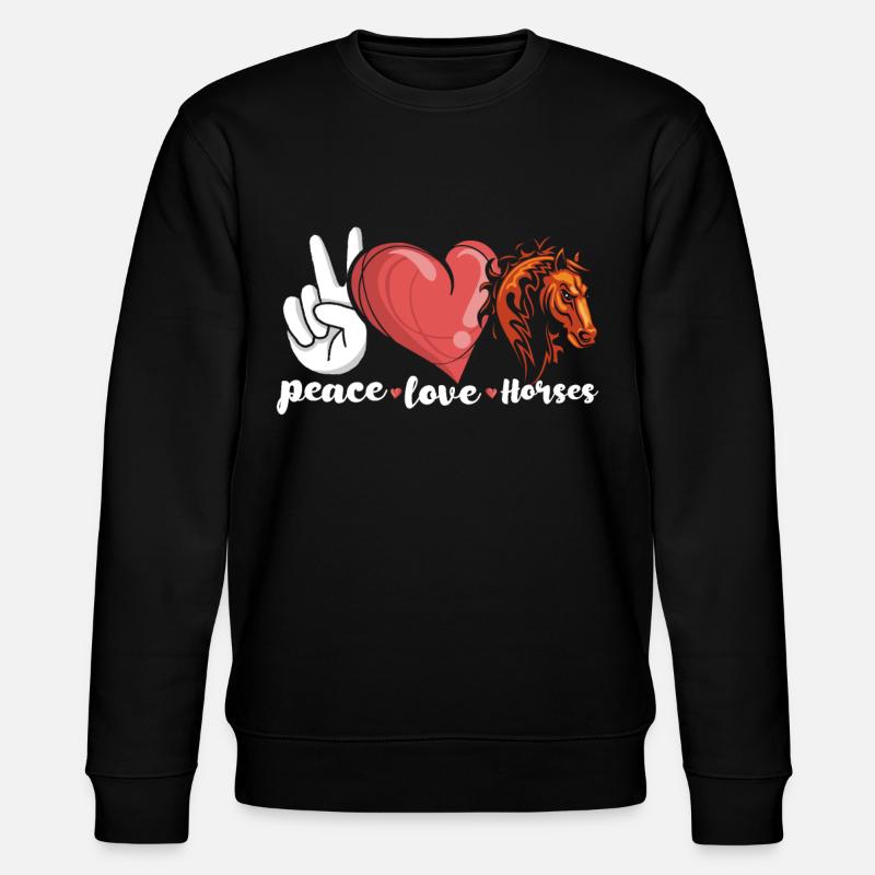 Peace Love Horses - Stanley/Stella Unisex Bio-Sweatshirt CHANGER  - Schwarz