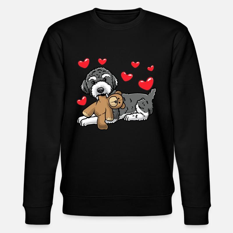 Chien schnoodle avec peluche - Sweat bio CHANGER Stanley/Stella Unisexe - noir
