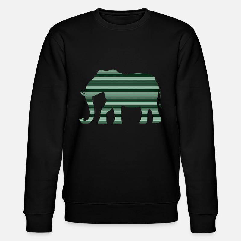 Elefant - Stanley/Stella Unisex Bio-Sweatshirt CHANGER  - Schwarz