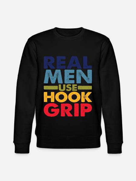 Real Men Use Hook Grip - Stanley/Stella CHANGER Unisex Organic Sweatshirt - black