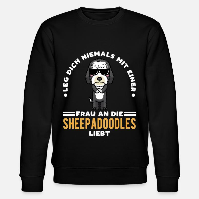 Sheepadoodle Hund - Stanley/Stella Unisex Bio-Sweatshirt CHANGER  - Schwarz