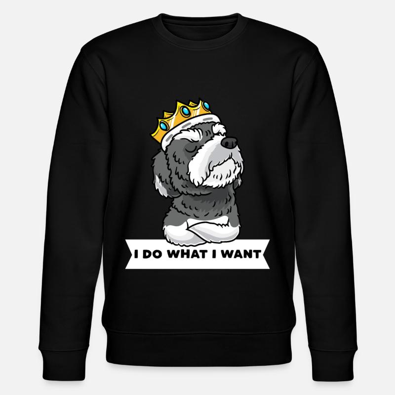 Schnoodle Hund Mit Krone - Stanley/Stella Unisex Bio-Sweatshirt CHANGER  - Schwarz