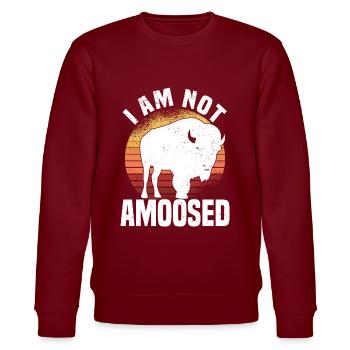 Buffalo Bison Ox Indian American - Stanley/Stella CHANGER Unisex Organic Sweatshirt - burgundy - Front - Nik (191cm) & Marisol (170cm)