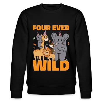 Four Ever Wild 43 - Stanley/Stella Unisex Bio-Sweatshirt CHANGER  - Schwarz - Vorne - Nik (191cm) & Marisol (170cm)