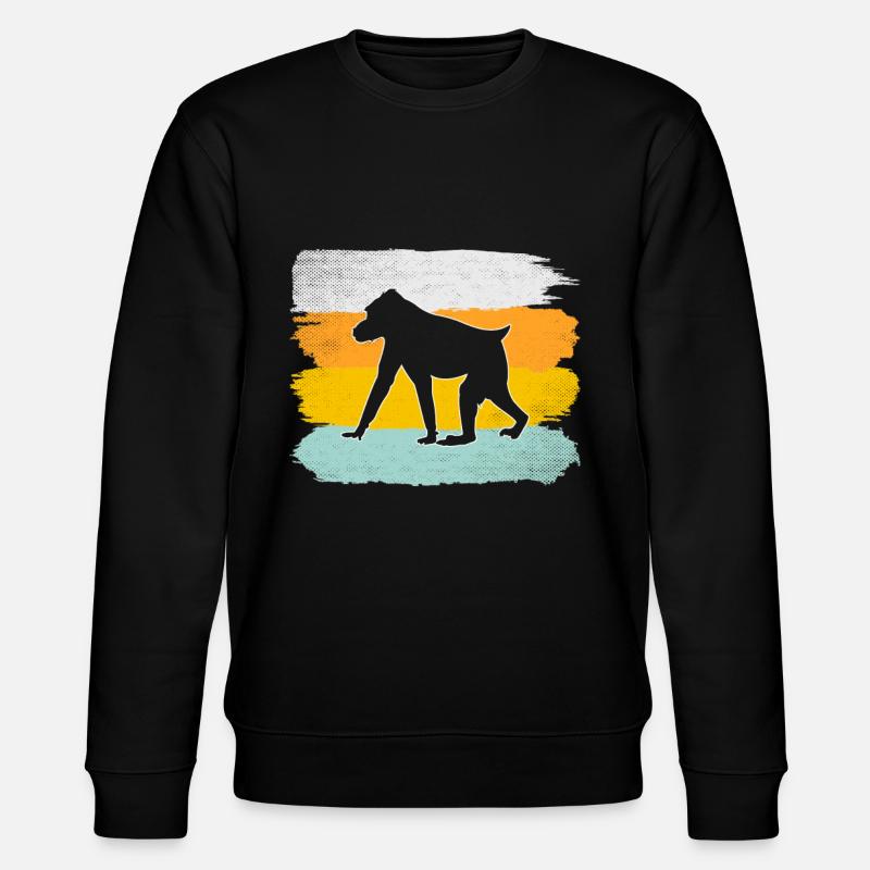 Affe Retro - Stanley/Stella Unisex Bio-Sweatshirt CHANGER  - Schwarz