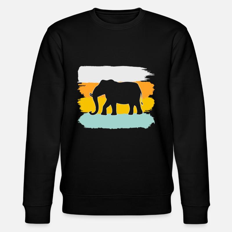 Éléphant Rétro - Sweat bio CHANGER Stanley/Stella Unisexe - noir