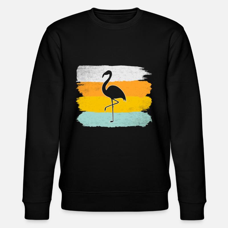 Flamingo Retro - Stanley/Stella CHANGER Unisex Organic Sweatshirt - black