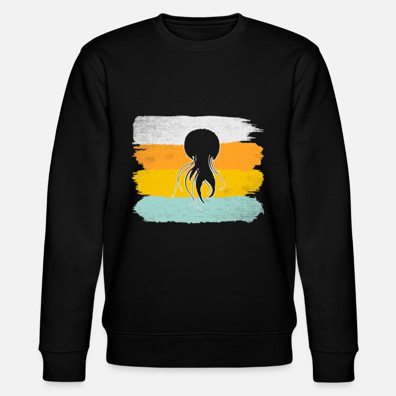 Jellyfish Retro - Stanley/Stella CHANGER Unisex Organic Sweatshirt - black