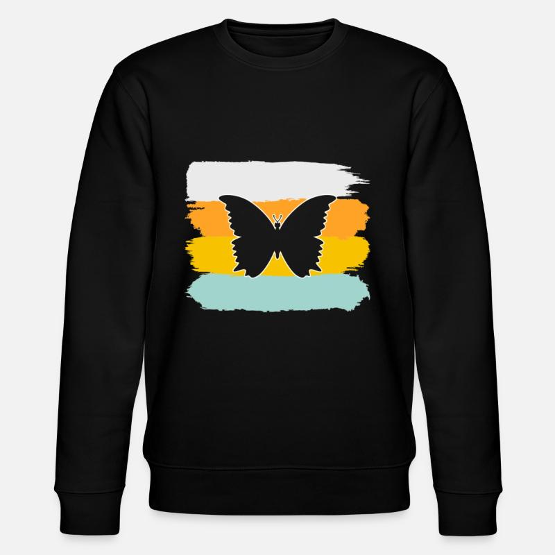 Papillon Rétro - Sweat bio CHANGER Stanley/Stella Unisexe - noir