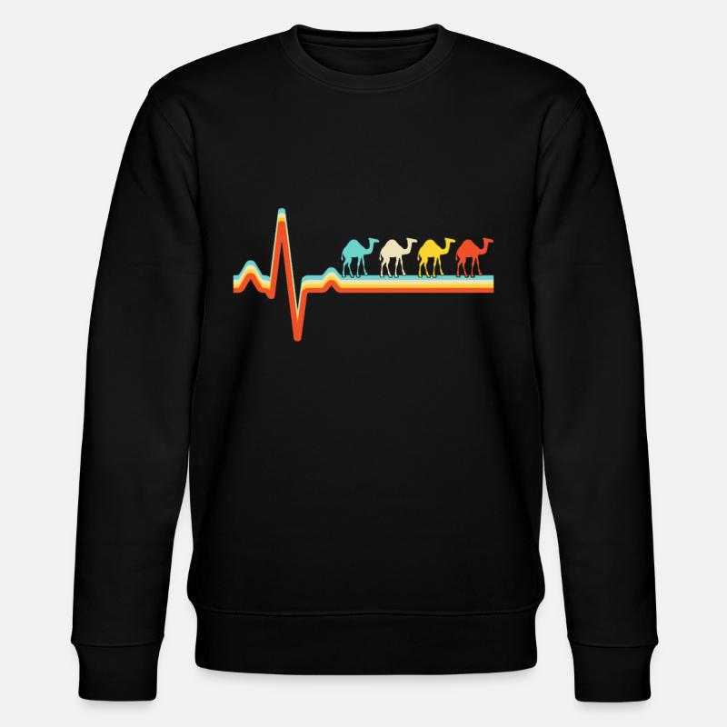 kamel retro herzschlag - Stanley/Stella Unisex Bio-Sweatshirt CHANGER  - Schwarz