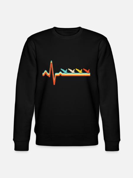 Eagle retro heartbeat - Stanley/Stella CHANGER Unisex Organic Sweatshirt - black