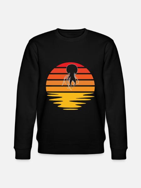 Jellyfish Retro - Stanley/Stella CHANGER Unisex Organic Sweatshirt - black