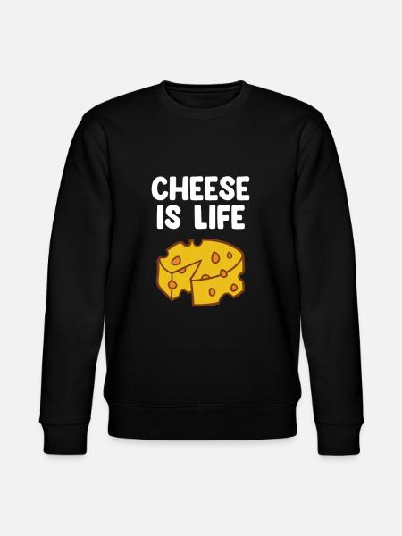 Funny Cheese Lover Food Humor Cheese - Stanley/Stella CHANGER Unisex Organic Sweatshirt - black