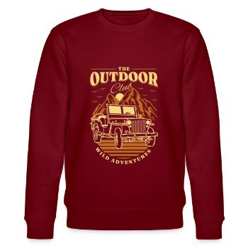 Camping - The outdoor club wild adventures - Stanley/Stella CHANGER Unisex Organic Sweatshirt - burgundy - Front - Nik (191cm) & Marisol (170cm)