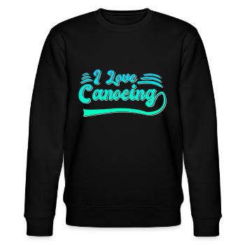 Ich liebe Kanusport - Stanley/Stella Unisex Bio-Sweatshirt CHANGER  - Schwarz - Vorne - Nik (191cm) & Marisol (170cm)
