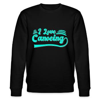 Ich liebe Kanusport - Stanley/Stella Unisex Bio-Sweatshirt CHANGER  - Schwarz - Vorne - Nik (191cm) & Marisol (170cm)