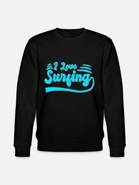 Ich liebe surfen - Stanley/Stella Unisex Bio-Sweatshirt CHANGER - Schwarz