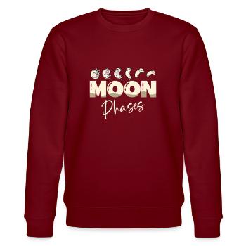 Mondphasen Katzenbesitzer Astronom - Stanley/Stella Unisex Bio-Sweatshirt CHANGER  - Burgunderrot - Vorne - Nik (191cm) & Marisol (170cm)