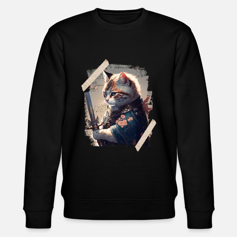 Chat Ninja Samouraï japonais - Sweat bio CHANGER Stanley/Stella Unisexe - noir