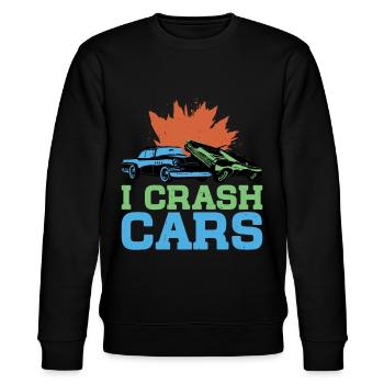 I Crash Cars 6 - Stanley/Stella Unisex Bio-Sweatshirt CHANGER  - Schwarz - Vorne - Nik (191cm) & Marisol (170cm)
