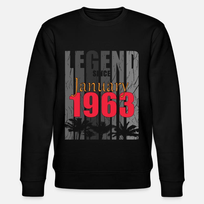 Geburtsmonat Januar 1963 Vintage - Stanley/Stella Unisex Bio-Sweatshirt CHANGER - Schwarz