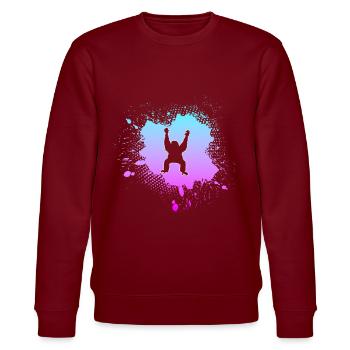 Orang Utan - Stanley/Stella Unisex Bio-Sweatshirt CHANGER  - Burgunderrot - Vorne - Nik (191cm) & Marisol (170cm)