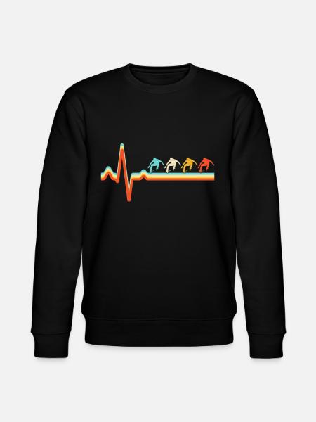 skating retro heartbeat - Stanley/Stella CHANGER Unisex Organic Sweatshirt - black