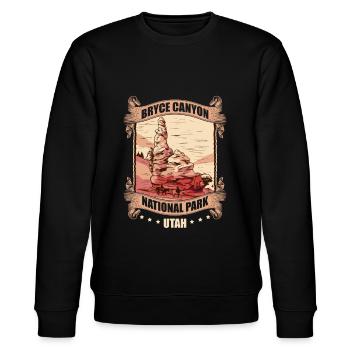 Bryce Canyon National Park Tourist Resort America - Stanley/Stella CHANGER Unisex Organic Sweatshirt - black - Front - Nik (191cm) & Marisol (170cm)