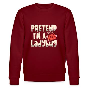 Pretend I'm a - Stanley/Stella CHANGER Unisex Organic Sweatshirt - burgundy - Front - Nik (191cm) & Marisol (170cm)