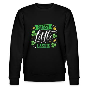 Sassy Little Lassie Irish Pride St. Patricks Day - Stanley/Stella Unisex Bio-Sweatshirt CHANGER  - Schwarz - Vorne - Nik (191cm) & Marisol (170cm)