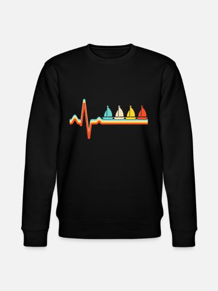 Sailing Retro Heartbeat - Stanley/Stella CHANGER Unisex Organic Sweatshirt - black