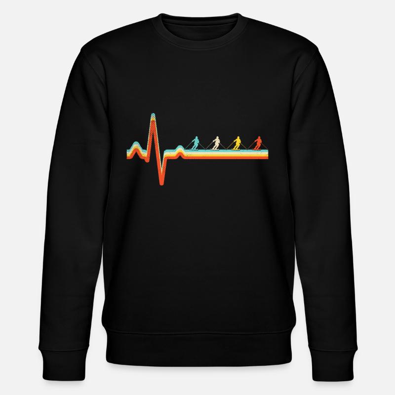 Ski Retro Heartbeat - Stanley/Stella CHANGER Unisex Organic Sweatshirt - black