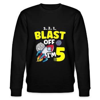 Ich Bin 5 Science Future Scientist Happy Birthday - Stanley/Stella Unisex Bio-Sweatshirt CHANGER  - Schwarz - Vorne - Nik (191cm) & Marisol (170cm)