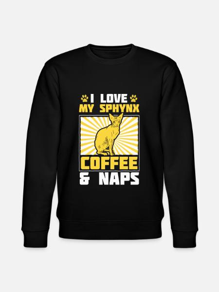 Sphynx coffee and - Stanley/Stella CHANGER Unisex Organic Sweatshirt - black