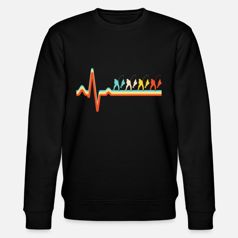 Pêche Retro Heartbeat - Sweat bio CHANGER Stanley/Stella Unisexe - noir