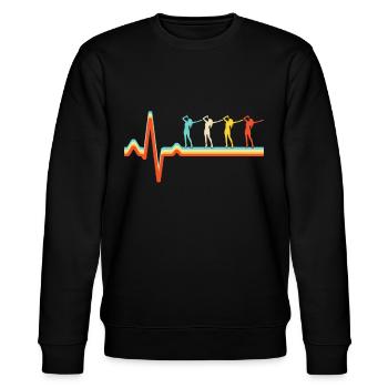 Chanter Retro Heartbeat - Sweat bio CHANGER Stanley/Stella Unisexe - noir - Devant - Nik (191cm) & Marisol (170cm)