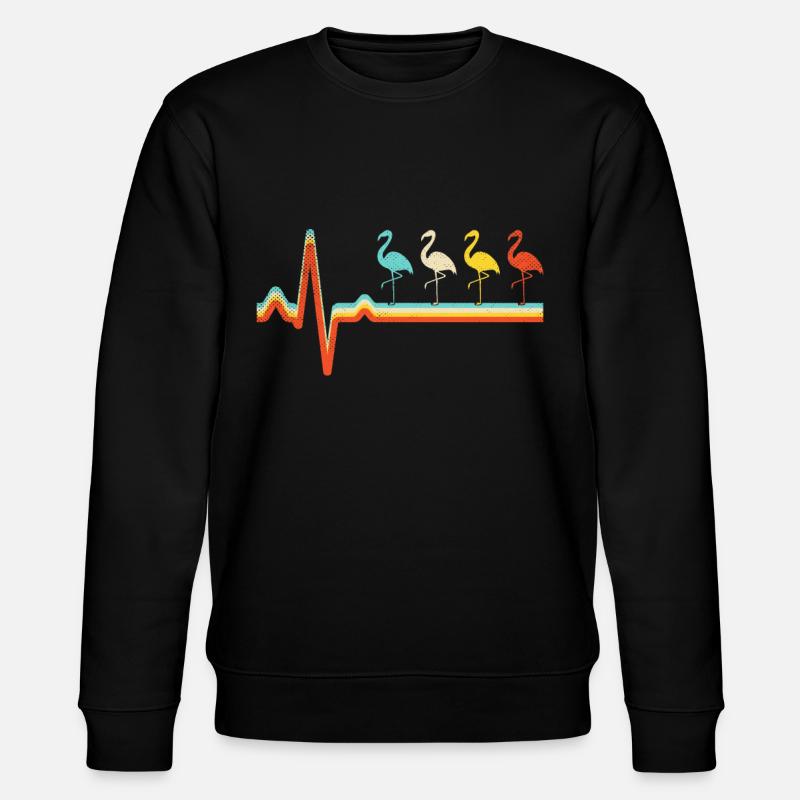 Flamingo Retro Heartbeat - Sweat bio CHANGER Stanley/Stella Unisexe - noir