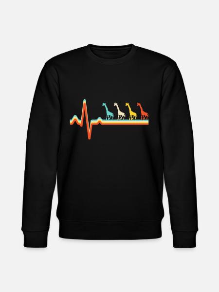 Giraffe Retro Heartbeat - Stanley/Stella CHANGER Unisex Organic Sweatshirt - black