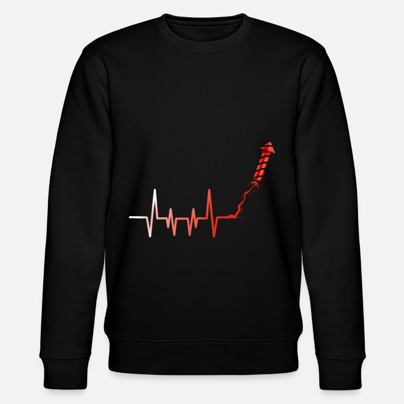 Heartbeat Firework Rocket - Stanley/Stella Unisex Bio-Sweatshirt CHANGER  - Schwarz
