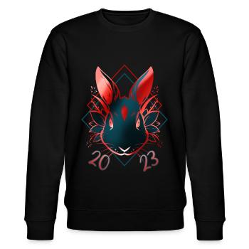 Lapin rouge pour le Nouvel An chinois 2023 - Sweat bio CHANGER Stanley/Stella Unisexe - noir - Devant - Nik (191cm) & Marisol (170cm)